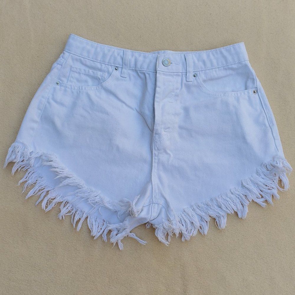 Wild Fable high rise white denim cut-off shorts
